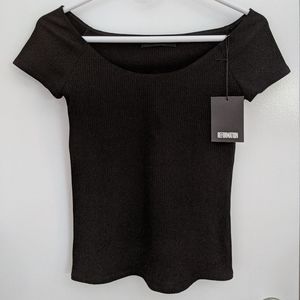 Reformation Ribbed Scoop Neck Top